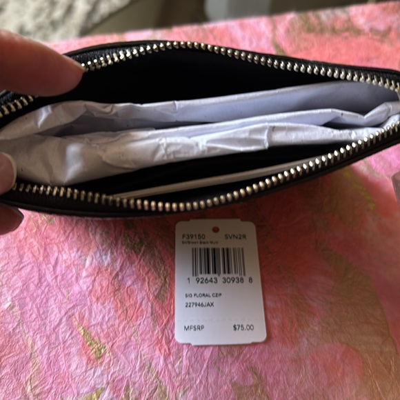 Coach Floral Wristlet Brown and Blue - Picture 4 of 6